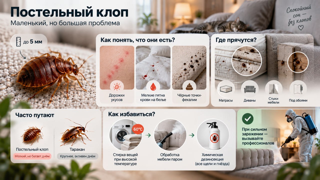 Постельный клоп признаки укусов